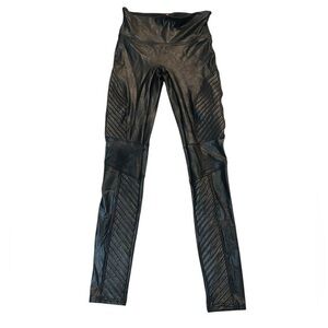 Spanx Faux Leather Moto Leggings Size SP